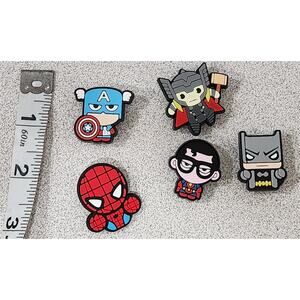 DC Marvel Super Hero's Shoe Charms for Crocs 6 pieces NWOTS Mixed Lot